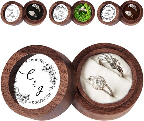 Amazon Lofart Custom Wooden Ring Box Personalized Wedding Ring Box