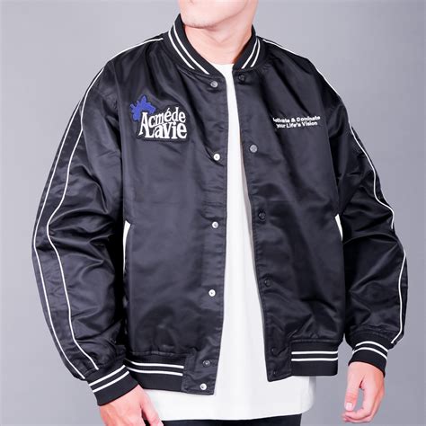 Adlv Embroidery Wappen Varsity Jacket Black Hm8store