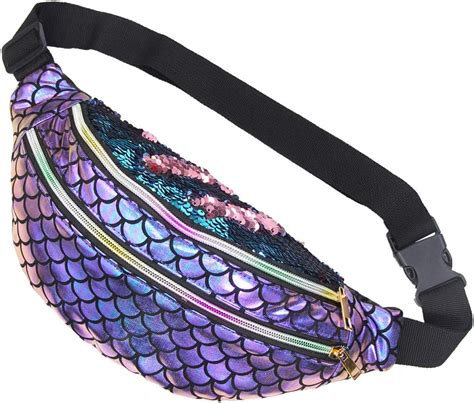 Amazon Basumee Mermaid Fanny Pack With Reversible Sequins Glitter