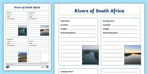 Rivers Of South Africa Fact File Template Teacher Made