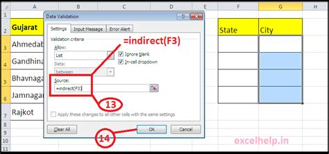 Create Dynamic Dropdown List With Indirect Formula Excel Help