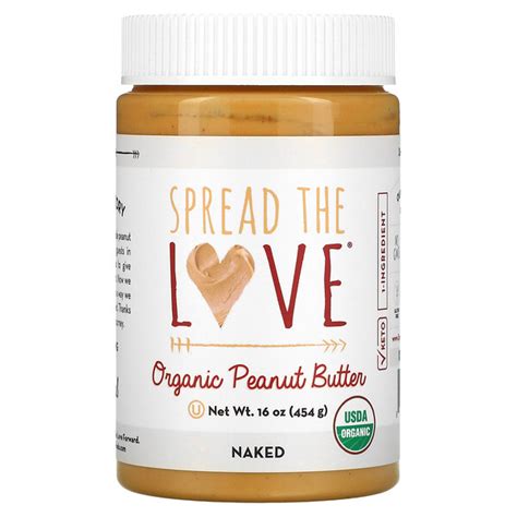 Spread The Love Organic Peanut Butter Naked 16 Oz 454 G