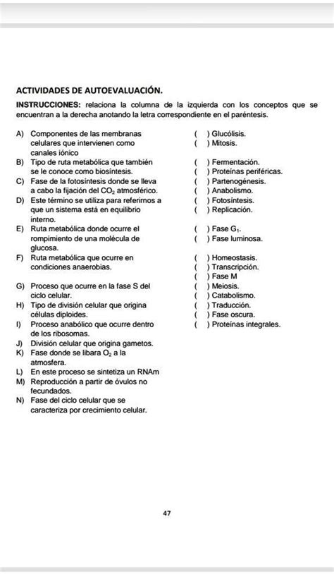 Solved Ayuda Les Doy Puntos Actividades De Autoevaluaci N