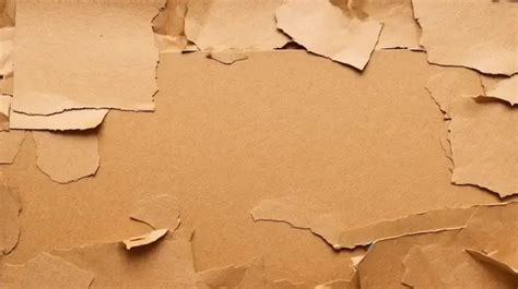 Textured Background Of Cardboard Pieces Ripped Kraft Paper With Copy