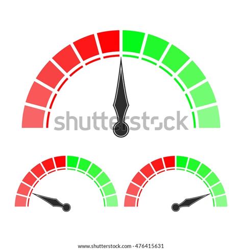 Measuring Scale Red Green Semicircle Dial Stock Vector Royalty Free