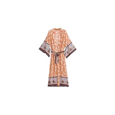 Youllyuu Vintage Paisley Kimono Manica A Pipistrello Lungo Vestaglia Bikini Copri Ups Boemia