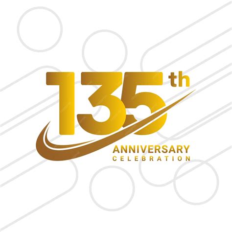 Тип логотипа празднования 135-летия изолирован на белом фоне векторной ...
