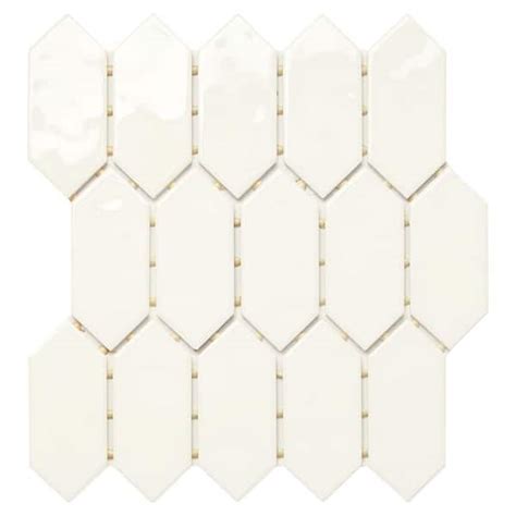 Daltile Luxecraft White In X In Glazed Ceramic Picket Mosaic