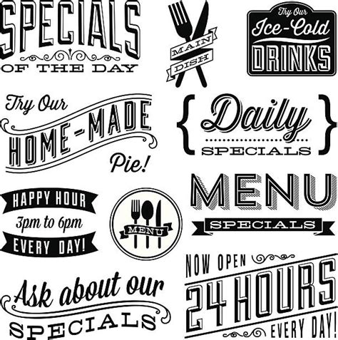 70s Diner Menu Clip Art