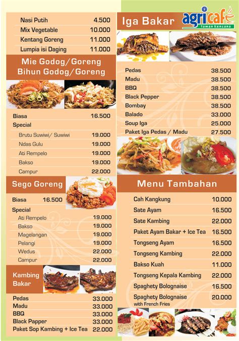 Contoh Menu Makanan Kedai Makan Contoh Daftar Menu Makanan Dengan