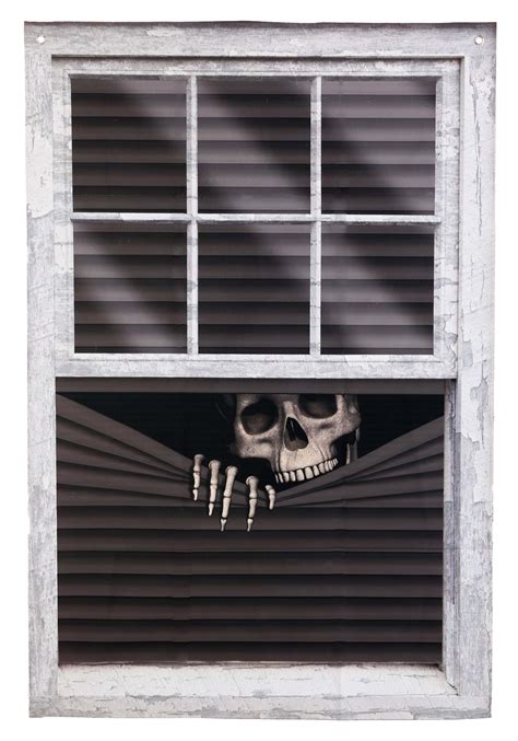 47" Peeking Skeleton Curtain Halloween Prop | Wall Decoration