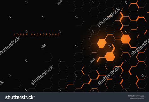 Abstract Black Orange Hexagonal Background Stock Vector (Royalty Free ...