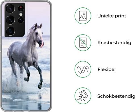 Geschikt Voor Samsung Galaxy S Ultra Hoesje Paard Zee Pastel