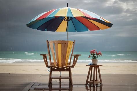 Premium AI Image | Umbrella and chair