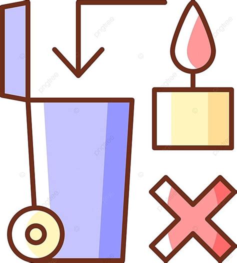 Properly Dispose Of Hot Wax Rgb Color Manual Label Icon Vector Outline Marking Packaging PNG