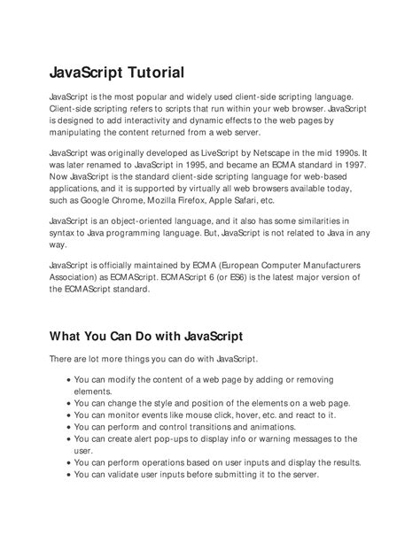 Javascript-Tutorial - Basics about javascript for beginners ...