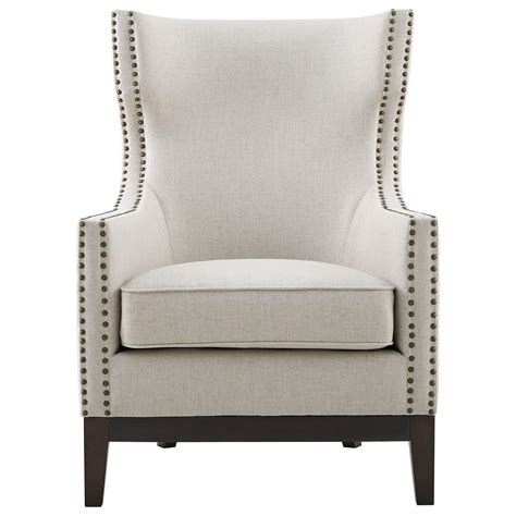 Steve Silver Roswell Transitional Linen Accent Chair With Brass