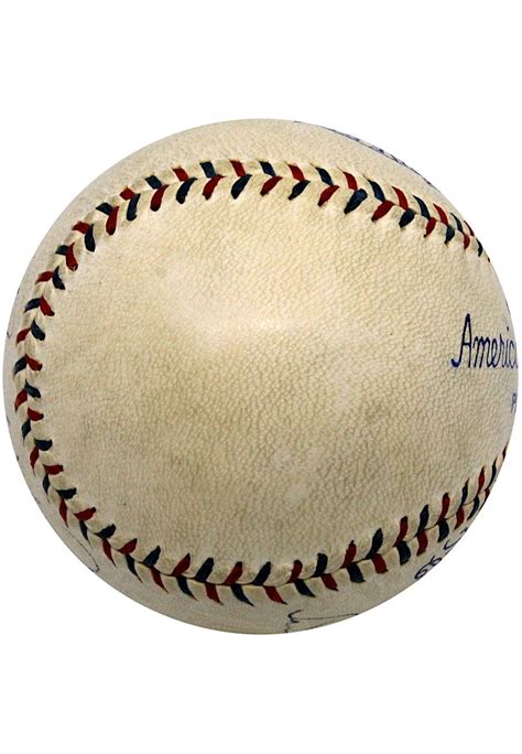 Magnificent Babe Ruth Lou Gehrig Dual Signed OAL Baseball Grey