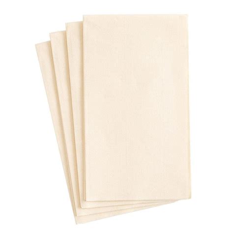 Paper Linen Solid Guest Towel Napkins In Ivory 12 Per Package Caspari