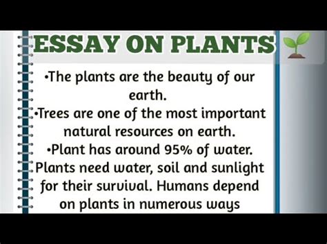 ESSAY ON PLANTS IN ENGLISH 10 Lines On Plants Few Lines On Plants In