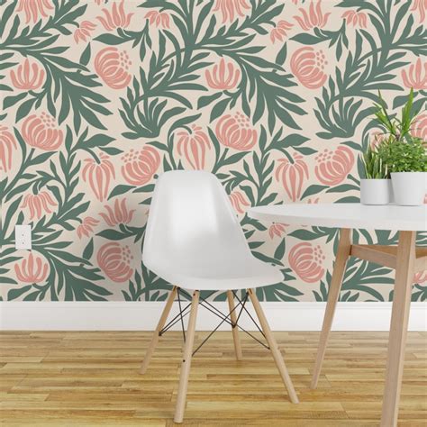 Peel Stick Wallpaper Ft Wide Sage Botanical William Morris Arts And