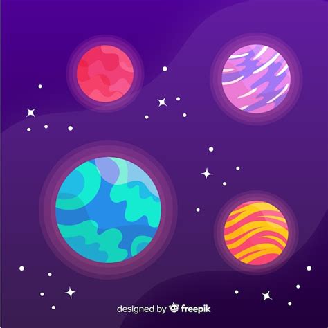 Pack De Planetas Dibujados A Mano Vector Gratis