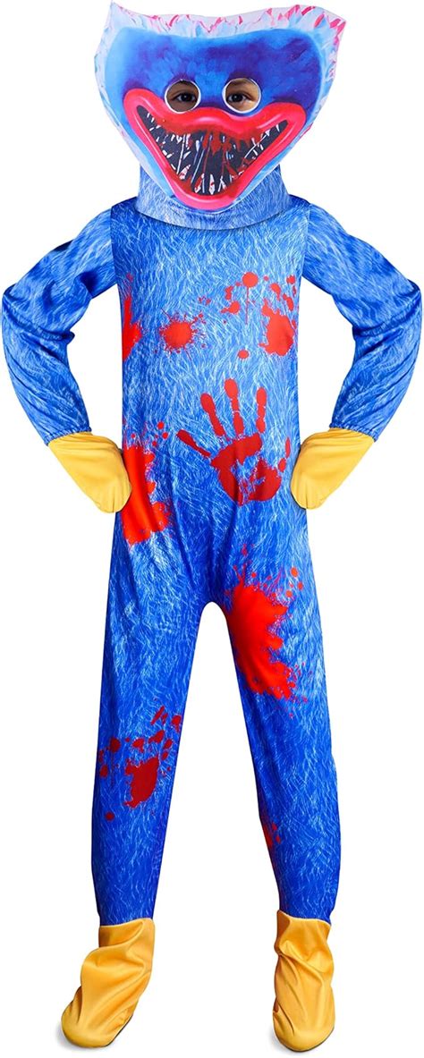 Boys Huggy Wuggy Costume Poppy Playtime Outfit Jumpsuit Dress Up For