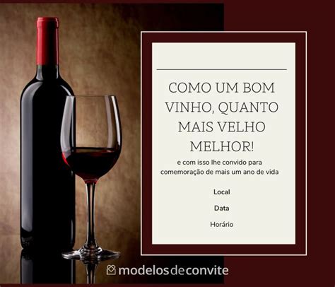 Convite De Anivers Rio Tema Vinho