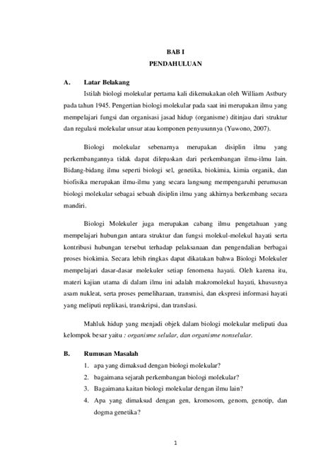 Makalah Biologi Molekuler Pdf Guru Paud