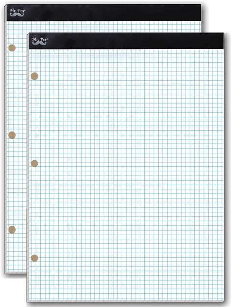 Mr Pen Graph Paper 2 Pack Of 55 Sheets 85x11 4x4