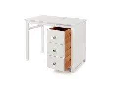 Core Nairn White With Bonded Glass Single Pedestal Dressing Table