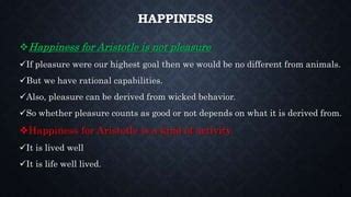 Aristotle's concept of happiness | PPT