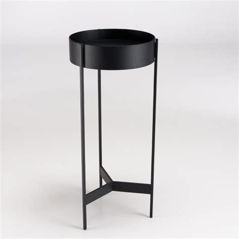 DALY Selette ronde porte plantes MM noire piètement métal