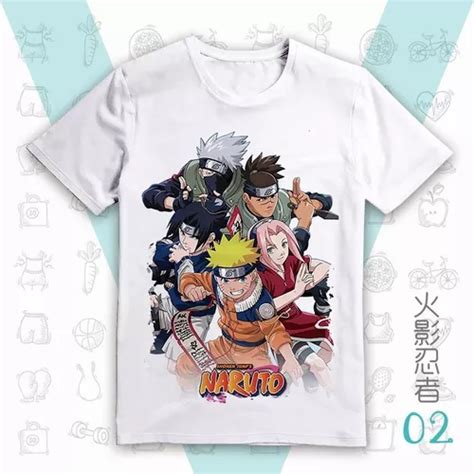 Camiseta De Manga Corta Con Gráfico A Todo Color De Naruto Meses sin