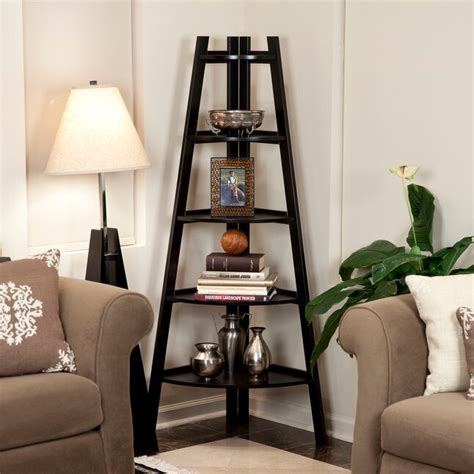 Danya B Wood 5 Tier Decorative Shelving Unit 29 In W X 19 5 In D X 63 In H Brown 10 Lb