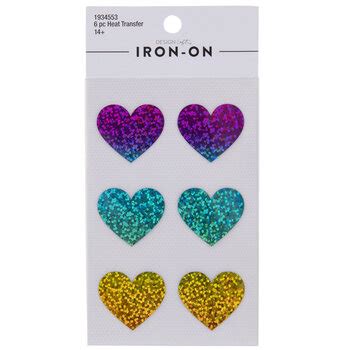 Iridescent Rainbow Heart Iron On Appliques Hobby Lobby