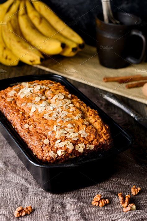 Banana bread loaf featuring bread, banana, and loaf | Banana recipes, Banana bread loaf, Nut bread