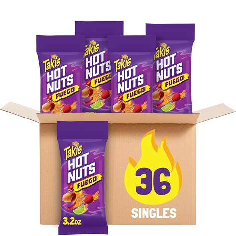 Amazon Takis Fuego Hot Nuts Pack Oz Snack Size Case Hot Chili Pepper Lime