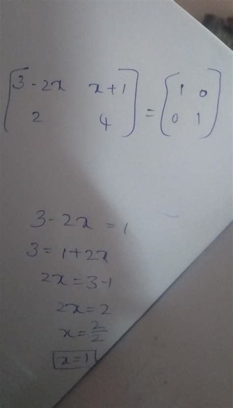 For What Value Of X Is The Following Matrix Singular