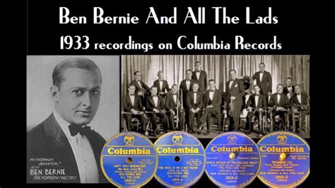 Ben Bernie 1933 Recordings With Ben Bernie And All The Lads Columbia