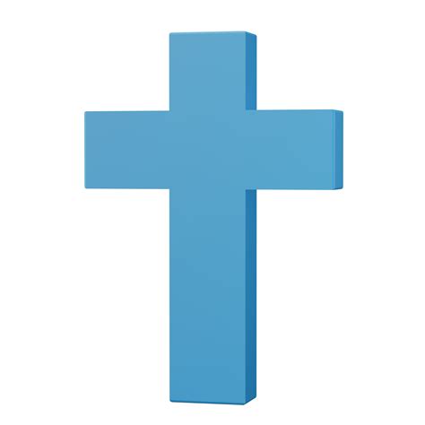 Christian Cross Sign Isolated On Transparent Background 3d Cartoon