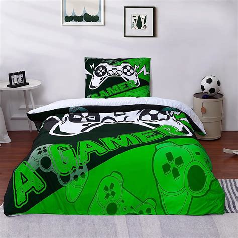 Parure De Lit Enfant Gar On Imprim Gamer Personne Housse De Couette