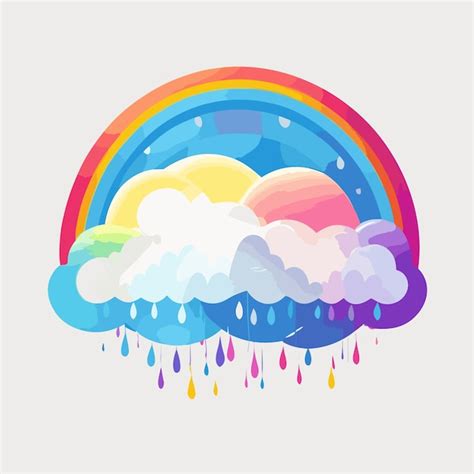 Arc En Ciel Et Nuage Illustration Vectorielle Dans Un Style Plat Sur