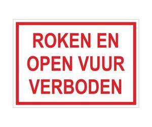 Bordje Roken En Open Vuur Verboden CombiCraft