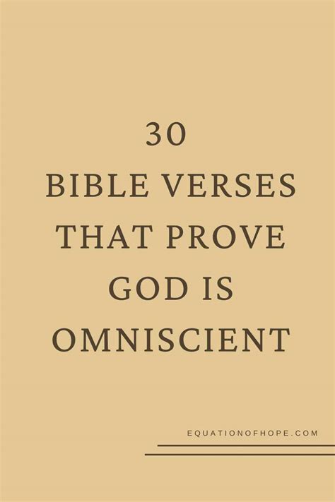 30 Bible Verses That Prove God Is Omniscient - EQUATIONOFHOPE