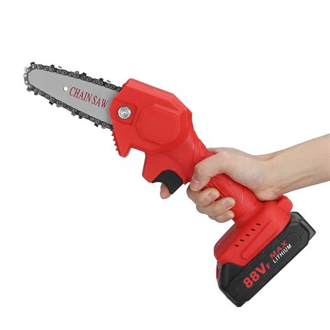 88v 4inch Portable Electric Pruning Saw Rechargeable Small Woodworking Chain Saw W 12pcs