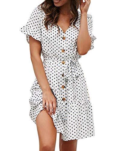 Orandesigne Sommerkleid Damen Retro Polka Dot Kleider Kurzarm Chiffon