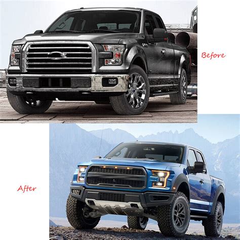 Front Bumper For 2015 2016 2017 Ford F150 F 150 Steel Gloss Black Raptor Style Ebay