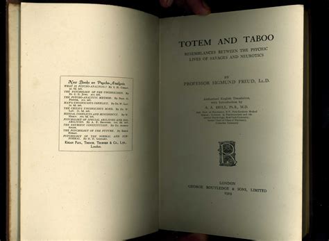 TOTEM AND TABOO - Resemblances Between the Psychic Lives of Savages and
