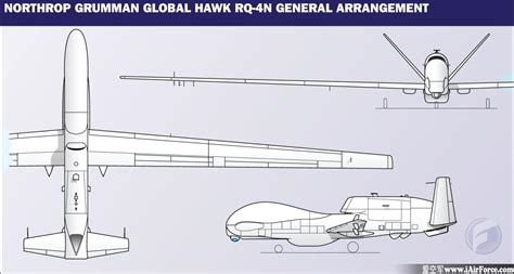 Rq 4 全球鹰 三视图 爱空军 Iairforce